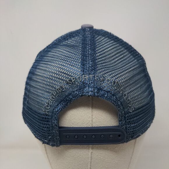 USA Flag Embroidered Snapback Trucker Hat Blue One Size Embroidered Mesh Back - Picture 5 of 8